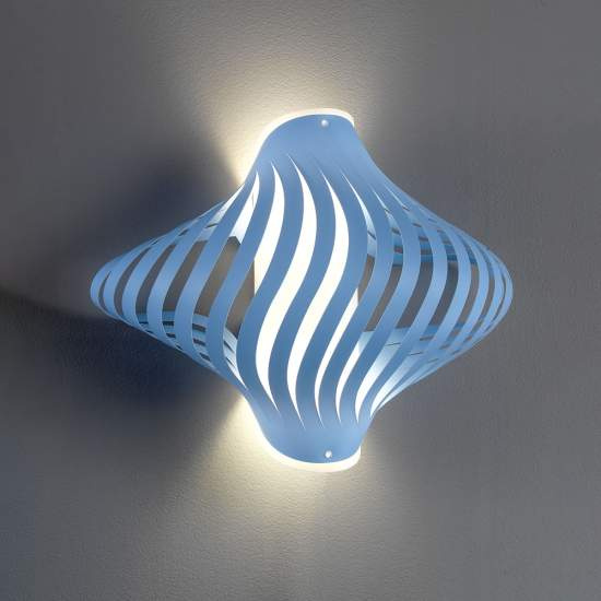 Applique Plafoniera 2 Luci Shell In Polilux Blu Made In Italy | Linea Zero
