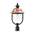 Testa Palo Esterno Classico Tatum Alluminio Nero Rame 1 Luce E27 Ip44 RL119TP