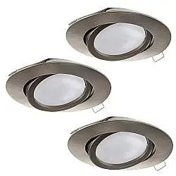 Faretto Ad Incasso Contemporaneo Tedo Alluminio Nichel Satinato 3 Luci Gu10 4,6W