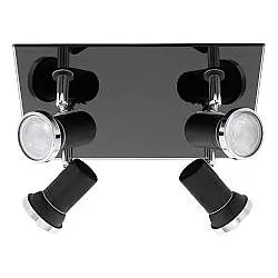 Spot Moderno Tamara 1 In Acciaio Nero 4 Luci Gu10 3W Ip44