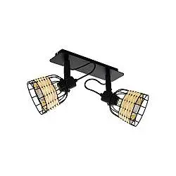 Plafoniera Industrial Anwick 1 2 Luci Metallo Nero