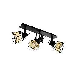 Plafoniera Industrial Anwick 3 Luci Metallo Nero