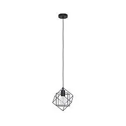 Lampadario Industrial Straiton 1 Luce Acciaio Nero