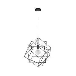 Lampadario Industrial Straiton 1 Luce Acciaio Nero Grande