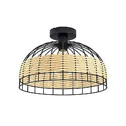 Plafoniera Industrial Anwick 1 Luce Metallo Nero