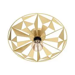 Plafoniera Contemporanea Castanuelo 1 Luce Acciaio Oro