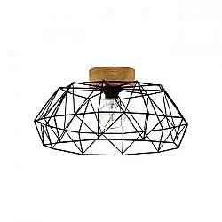 Plafoniera Industrial Padstow 1 Luce Metallo Nero