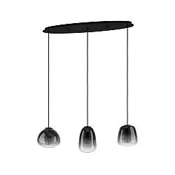 Lampadario Contemporaneo Aguilares 3 Luci Metallo Nero