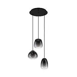 Lampadario Contemporaneo Aguilares 3 Luci Pendenti Metallo Nero
