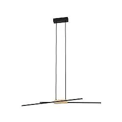 Lampadario Moderno Panagria Led Alluminio Rivestito In Legno Nero E Marrone
