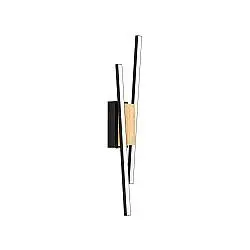 Applique Moderna Panagria Led Alluminio Rivestito In Legno Nero E Marrone
