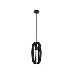 Lampadario Industrial Bajazzara 1 Luce Acciaio Nero Diffusore Nero