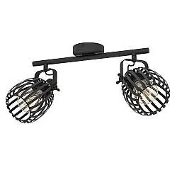 Spot Contemporaneo Girona In Acciaio Nero 2 Luci E27 40W Ip20