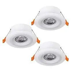 Faretto Ad Incasso Contemporaneo Calonge Policarbonato Bianco 3 Luci Led 4,8W