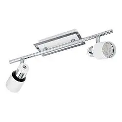 Spot Moderno Davida In Acciaio Cromo 2 Luci Gu10 4,6W Ip20