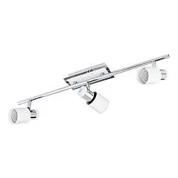 Spot Moderno Davida In Acciaio Cromo 3 Luci Gu10 4,6W Ip20