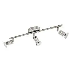 Spot Moderno Buzz Led In Acciaio Nichel Satinato 3 Luci Gu10 2,8W Ip20
