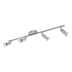 Spot Moderno Buzz Led In Acciaio Nichel Satinato 4 Luci Gu10 2,8W Ip20