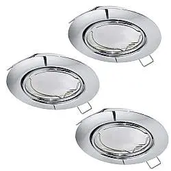 Faretto Ad Incasso Moderno Peneto In Acciaio Cromo 3 Luci Gu10 4,6W