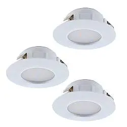 Faretto Ad Incasso Contemporaneo Pineda Policarbonato Bianco 3 Luci Led 4,9W