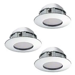 Faretto Ad Incasso Contemporaneo Pineda In Policarbonato Cromo 3 Luci Led 4,9W