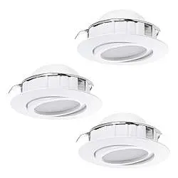Faretto Ad Incasso Contemporaneo Pineda In Policarbonato Bianco 3 Luci Led 4,9W