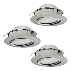 Faretto Incasso Contemporaneo Pineda Policarbonato Nichel Satinato 3 Led 4,9W