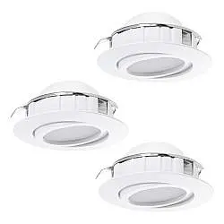 Faretto Ad Incasso Contemporaneo Pineda Policarbonato Bianco 3 Luci Led 5,5W
