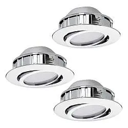 Faretto Ad Incasso Contemporaneo Pineda Policarbonato Cromo 3 Luci Led 5,5W