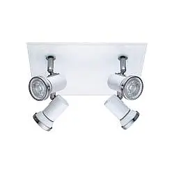 Spot Moderno Tamara 1 In Acciaio Bianco 4 Luci Gu10 3W Ip44