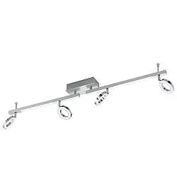 Spot Moderno Cardillio 1 Alluminio Argento 4 Luci Led 3,2W
