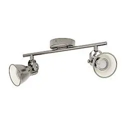 Spot Moderno Seras In Acciaio Nichel Anticato 2 Luci Gu10 3W Ip20