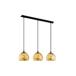 Lampadario Contemporaneo Albaraccin 3 Luci Metallo Nero
