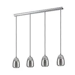 Lampadario Contemporaneo Alobrase 4 Luci Metallo Cromo
