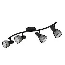 Spot Moderno Carovigno In Acciaio Nero 4 Luci E14 40W Ip20