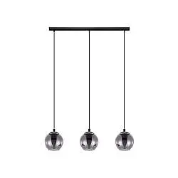 Lampadario Moderno Ariscani 3 Luci Acciaio Nero
