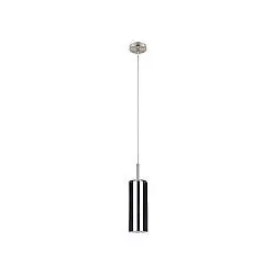 Lampadario Industrial Selvino 1 Luce Acciaio Grigio Opaco Diffusore Nero
