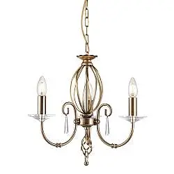 Lampadario Classico Aegean Acciaio Ottone Anticato 3 Luci E14