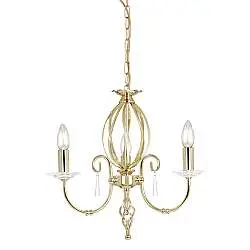 Lampadario Classico Aegean Acciaio Ottone Lucido 3 Luci E14