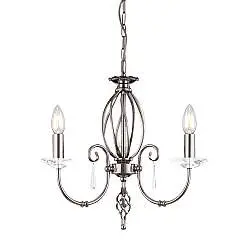 Lampadario Classico Aegean Acciaio Nichel Lucido 3 Luci E14