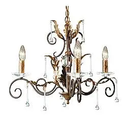 Lampadario Classico Amarilli Acciaio Bronzo Oro 3 Luci E14