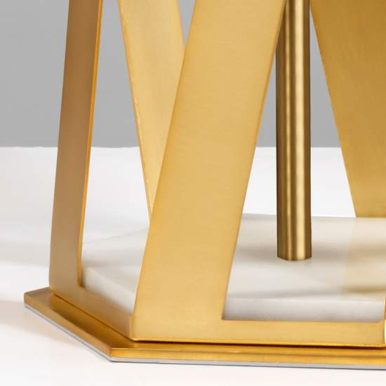 Lampada Da Scrivania Contemporanea Apollo Acciaio Ottone Spazzolato 1 Luce E27 APOLLO-TL
