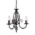 Lampadario Classico Artisan Acciaio Nero 3 Luci E14 ART3-BLACK