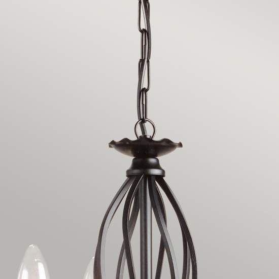 Lampadario Classico Artisan Acciaio Nero 3 Luci E14 ART3-BLACK