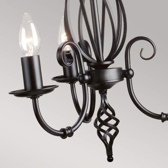 Lampadario Classico Artisan Acciaio Nero 3 Luci E14 ART3-BLACK