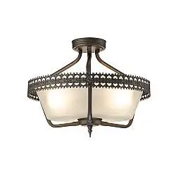 Lampadario Contemporaneo Crown Acciaio Ferro Cancello 3 Luci E27