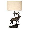 Lampada Da Scrivania Angus Materie Plastiche Bronzo Patinato Tessuto 1 Luce E27 DL-ANGUS-TL
