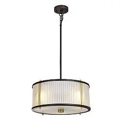 Lampadario Corona Acciaio Bronzo E Vetro Ottone Antico 3 Luci E27