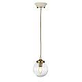 Sospensione Contemporanea Cosmos Acciaio Crema Vetro Ottone 1 Luce E14 DL-COSMOS-1P