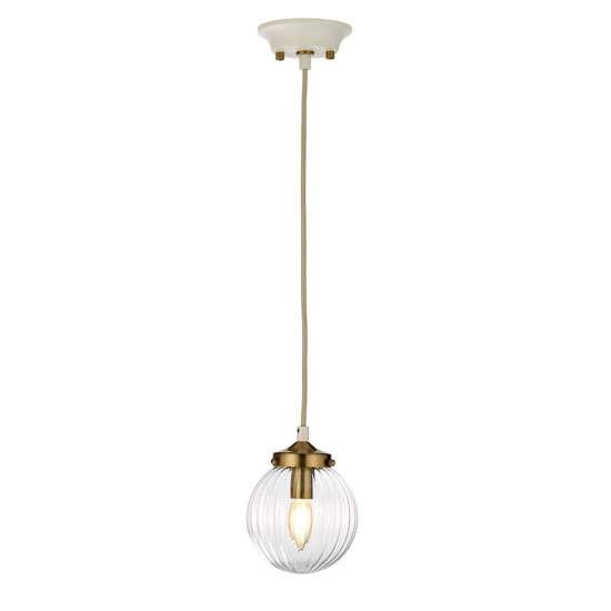 Sospensione Contemporanea Cosmos Acciaio Crema Vetro Ottone 1 Luce E14 DL-COSMOS-1P